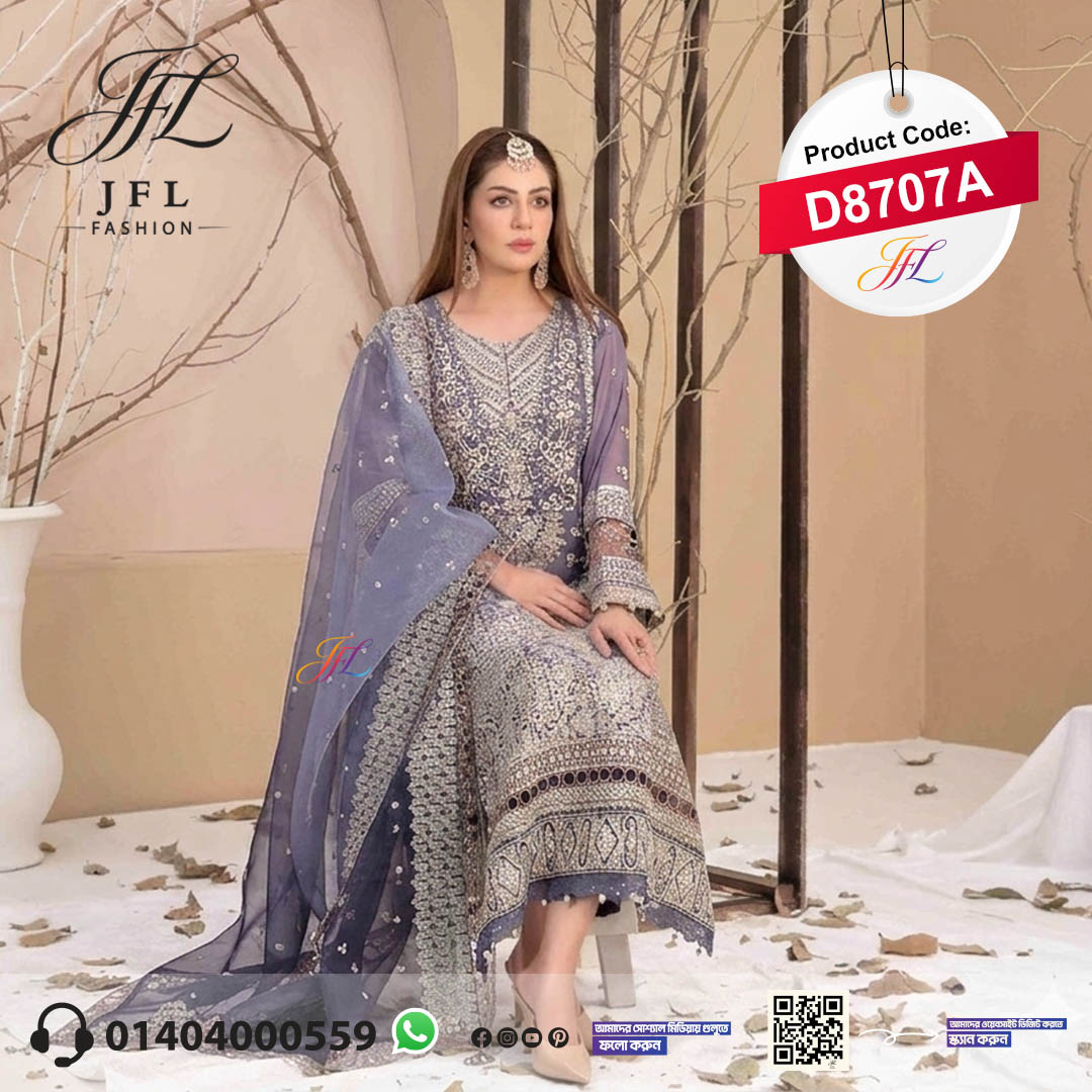 Embroidered Chiffon D8707A