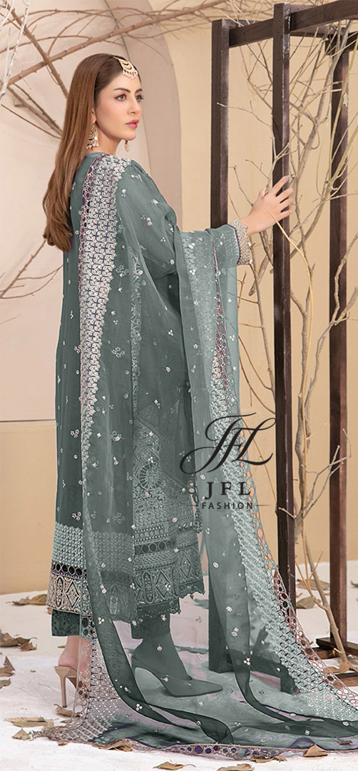 Embroidered Chiffon D8707B - Image 3