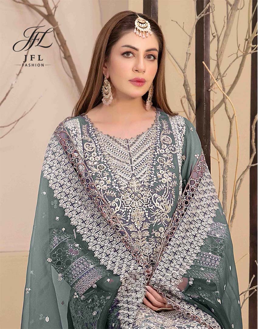 Embroidered Chiffon D8707B - Image 2